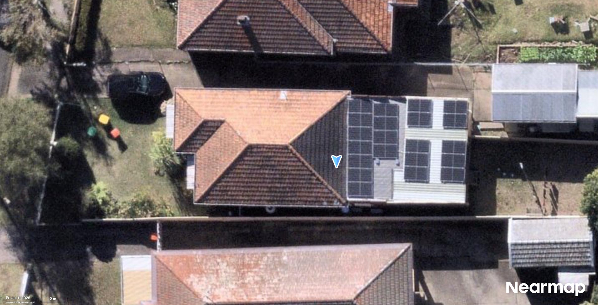 Colour aerial of the demo roof